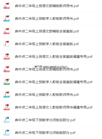 小學(xué)1-6年級(jí)典中點(diǎn)各科各版本電子版下載 含福建專(zhuān)版